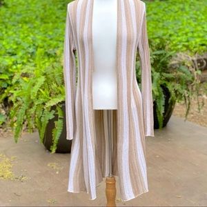 INC Neutral Lurex Stripe Cardigan